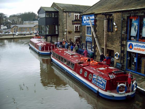 Disembarking from The Boat Trip on the Leeds Liverpool Canal